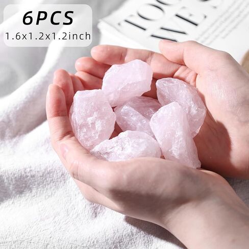 FUTUREPLUSX 6PCS Amethysts with Jar, Natural Rough Stones Crystal Large Raw Crystals Bulk Healing Gemstones for Reiki Healing Tumbling Fountain Rocks in Saudi Arabia