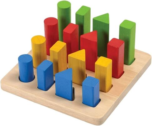 PlanToys (2403 Wooden Geometric Sorting Board Sustainably Made from Rubberwood and Non-Toxic Paints and Dyes in Kuwait