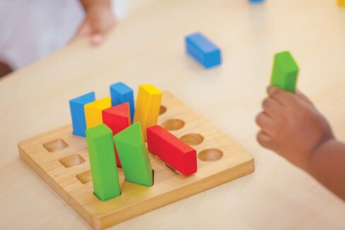 PlanToys (2403 Wooden Geometric Sorting Board Sustainably Made from Rubberwood and Non-Toxic Paints and Dyes in Kuwait