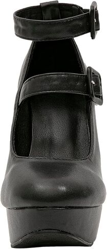 getmorebeauty Women's Block High Heels Platform Pumps Double Ankle Straps Closed Toe Mary Jane Dress Sandals Shoes in Kuwait