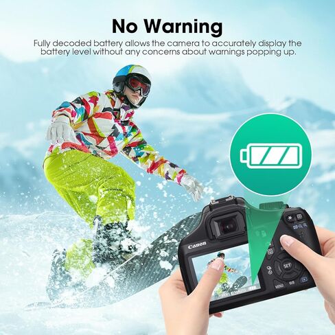 بطارية FirstPower LP-E10 بقدرة 1600 مللي أمبير في الساعة، عبوتان بديلتان مع منفذ شحن سريع USB-C متوافق مع Canon EOS Rebel T100، T7، T6، T5، T3، Kiss X50، Kiss X70، 1100D، 1200D، 1300D، 2000D، 4000D in Kuwait