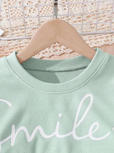 Hilinker Girls Long Sleeve 3 Piece Outfits Graphic Crop Tee and Cami Top with Pants Set in Kuwait