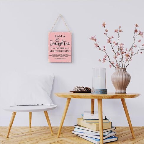 Inspirational Decor In Peace I Will Lie Down and Sleep Psalm 4:8 Christian Gifts Bible Verse Wall Art Scripture Wooden Hanging Sign for Modern Home Office Bathroom Bedroom Decoration 8 x 10 Inches in Saudi Arabia