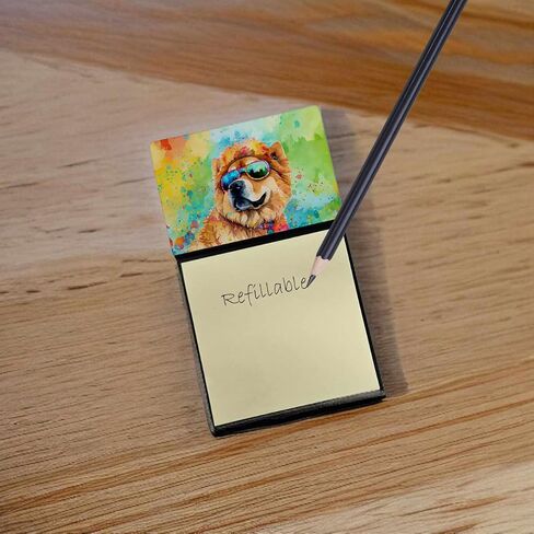 Caroline's Treasures Samoyed Hippie Dawg Sticky Note Holder Refillable Dispenser Self-Sticky Note Pads, Memo Pads Blank Desk Accessories in Saudi Arabia