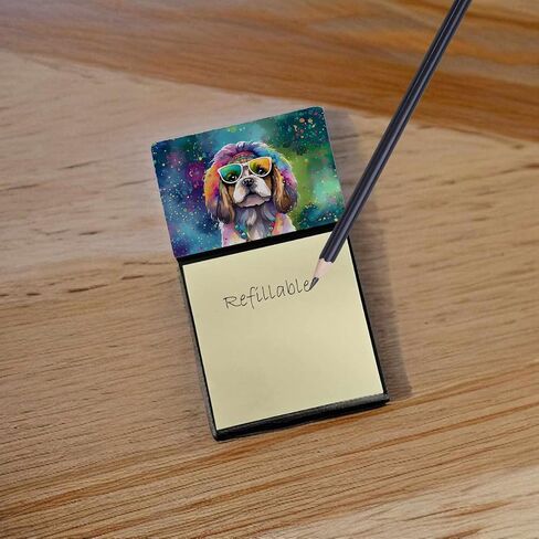 Caroline's Treasures Samoyed Hippie Dawg Sticky Note Holder Refillable Dispenser Self-Sticky Note Pads, Memo Pads Blank Desk Accessories in Saudi Arabia