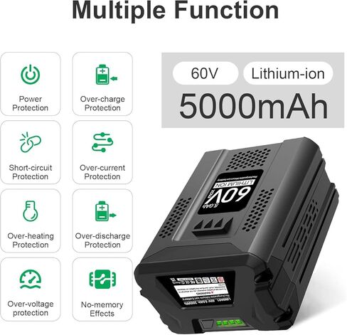 بطارية بديلة 60 فولت 5.0 أمبير في الساعة لبطارية Greenworks PRO 60 فولت بحد أقصى LB60A03 LB60A02 LB60A01 LB60A00 متوافقة مع بطاريات أداة الطاقة اللاسلكية Greenworks 60V in Kuwait