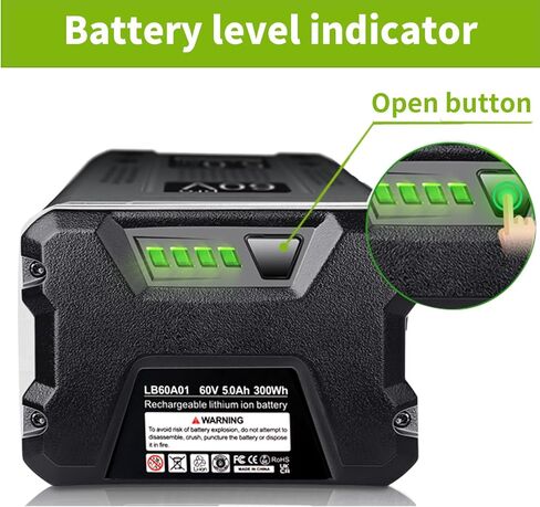 بطارية بديلة 60 فولت 5.0 أمبير في الساعة لبطارية Greenworks PRO 60 فولت بحد أقصى LB60A03 LB60A02 LB60A01 LB60A00 متوافقة مع بطاريات أداة الطاقة اللاسلكية Greenworks 60V in Kuwait