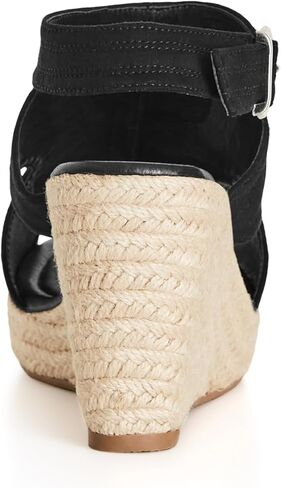 City Chic Women's Apparel Women's Wide FIT Plus Size Wedge Mystic Sandal, Black, 13 in Saudi Arabia