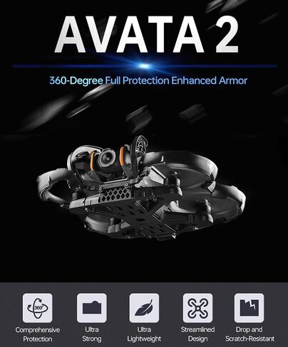 AVATA 2 Drone Propeller Guard Protector 360 degree,For DJI AVATA2 Protective Cover Bumper Ring, Anti-Knock and Anti-Scratch Propeller Protective Cover, black in Saudi Arabia