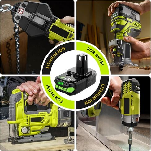 POWTREE ترقية 3800 مللي أمبير 18 فولت P102 بطارية ليثيوم بديلة لبطارية Ryobi 18 فولت Ryobi ONE+ P107 P108 P103 P104 P105 P106 P109 P122 أدوات كهربائية لاسلكية 2 حزم in Kuwait