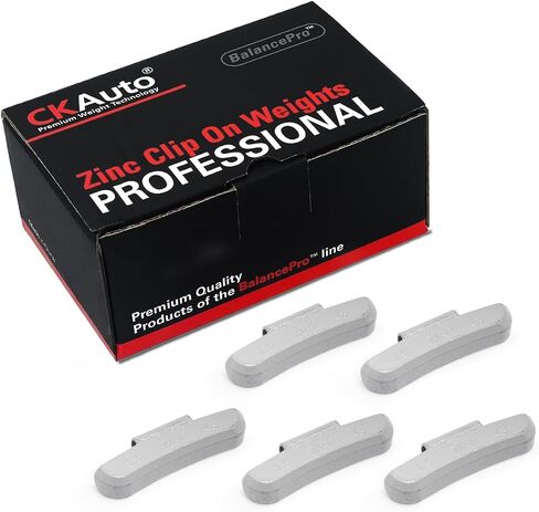CKAuto P Style Zinc Clip on Wheel Weights 2.0oz, Coated, 25Pcs/Box Fit for Steel Wheel in Kuwait