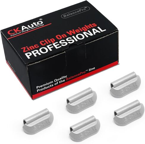 CKAuto P Style Zinc Clip on Wheel Weights 2.0oz, Coated, 25Pcs/Box Fit for Steel Wheel in Kuwait