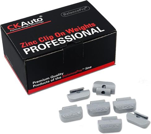 CKAuto P Style Zinc Clip on Wheel Weights 2.0oz, Coated, 25Pcs/Box Fit for Steel Wheel in Kuwait