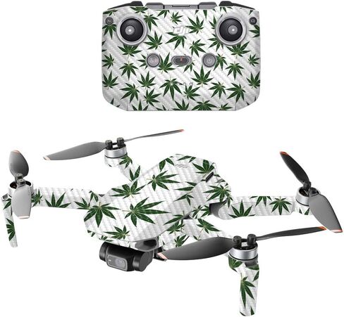 مايتي سكينز من ألياف الكربون متوافقة مع طائرة DJI Mini 2 المحمولة بدون طيار - وعاء يترك اللون الأخضر | لمسة نهائية واقية ومتينة من ألياف الكربون | سهل التطبيق وتغيير الأنماط | صنع في الولايات المتحدة الأمريكية in Saudi Arabia