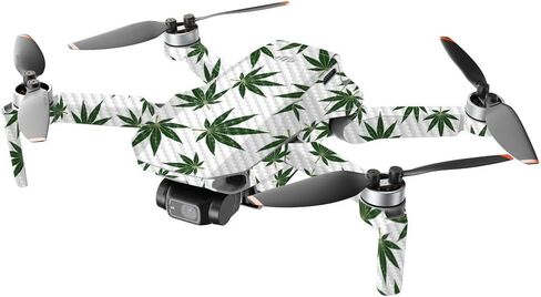 مايتي سكينز من ألياف الكربون متوافقة مع طائرة DJI Mini 2 المحمولة بدون طيار - وعاء يترك اللون الأخضر | لمسة نهائية واقية ومتينة من ألياف الكربون | سهل التطبيق وتغيير الأنماط | صنع في الولايات المتحدة الأمريكية in Saudi Arabia