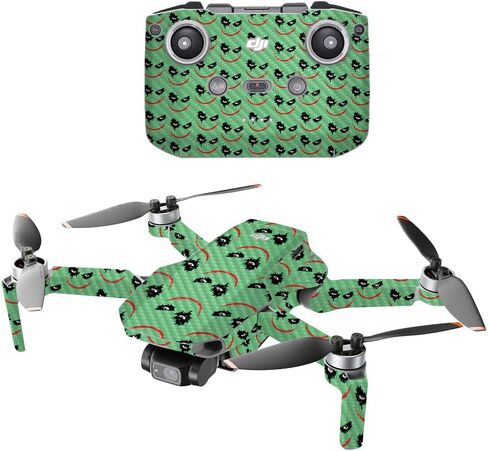 مايتي سكينز من ألياف الكربون متوافقة مع طائرة DJI Mini 2 المحمولة بدون طيار - وعاء يترك اللون الأخضر | لمسة نهائية واقية ومتينة من ألياف الكربون | سهل التطبيق وتغيير الأنماط | صنع في الولايات المتحدة الأمريكية in Saudi Arabia
