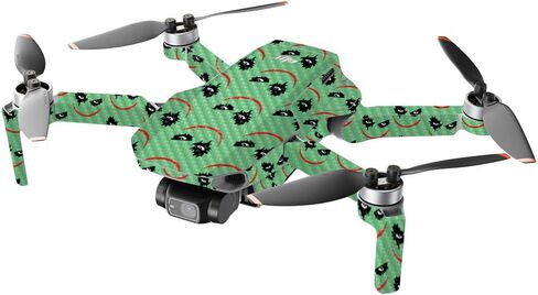 مايتي سكينز من ألياف الكربون متوافقة مع طائرة DJI Mini 2 المحمولة بدون طيار - وعاء يترك اللون الأخضر | لمسة نهائية واقية ومتينة من ألياف الكربون | سهل التطبيق وتغيير الأنماط | صنع في الولايات المتحدة الأمريكية in Saudi Arabia