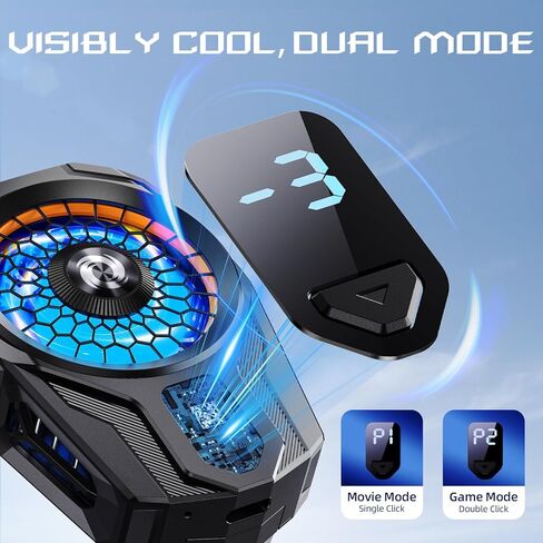 مبرد مغناطيسي للهاتف الخلوي للألعاب، مروحة تبريد للهاتف المحمول مع مشبك، مشعاع RGB محمول لسلسلة iPhone MagSafe/Android/الكمبيوتر اللوحي/iPad، تبريد غرفة التبريد بأشباه الموصلات in Saudi Arabia