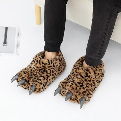 Animal Paw Slippers Plush Warm Home Slippers Bear Slippers for Adults Stuffed Furry Animal Monster Claw Paw in Saudi Arabia
