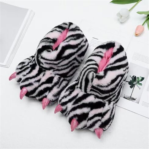 Animal Paw Slippers Plush Warm Home Slippers Bear Slippers for Adults Stuffed Furry Animal Monster Claw Paw in Saudi Arabia