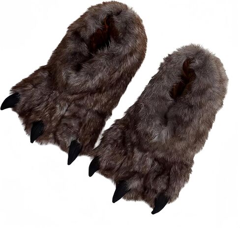 Animal Paw Slippers Plush Warm Home Slippers Bear Slippers for Adults Stuffed Furry Animal Monster Claw Paw in Saudi Arabia