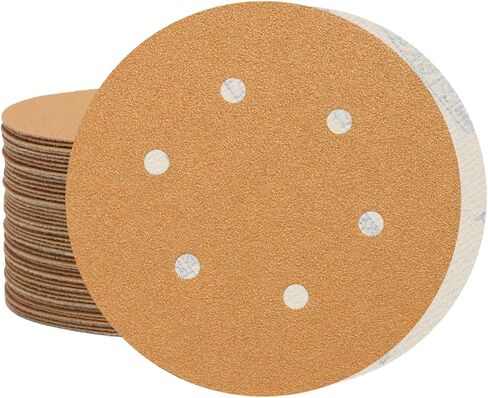 6 Inch Sanding Discs Hook and Loop 600 Grit, 6 Hole Sand Paper Disc for Random Orbital Sander, Gold Random Orbital Sandpaper Pads (50-Pack) in Saudi Arabia