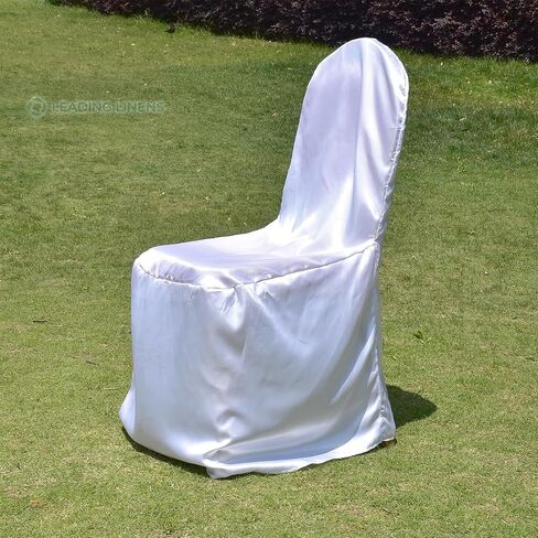 Sparkles Make It Special Leading Linens 10 pc Satin Banquet Chair Covers - Wedding Reception Banquet Party Restaurant - White in Saudi Arabia