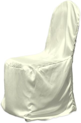 Sparkles Make It Special Leading Linens 10 pc Satin Banquet Chair Covers - Wedding Reception Banquet Party Restaurant - White in Saudi Arabia