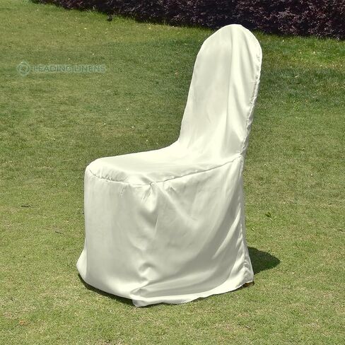 Sparkles Make It Special Leading Linens 10 pc Satin Banquet Chair Covers - Wedding Reception Banquet Party Restaurant - White in Saudi Arabia
