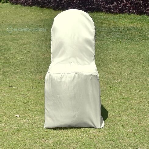 Sparkles Make It Special Leading Linens 10 pc Satin Banquet Chair Covers - Wedding Reception Banquet Party Restaurant - White in Saudi Arabia