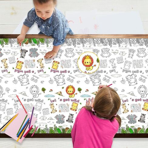 Avezano 2 pcs Thanksgiving Coloring Posters for Kids Thanksgiving Coloring Tablecloth Large Fall Thanksgiving Paper Coloring Tablecloth Turkey Pumpkin Fall Coloring Poster 72x30 inch in Saudi Arabia