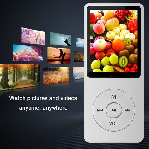 مشغل MP3، مشغل موسيقى مع بطاقة Micro SD سعة 16 جيجابايت، مكبر صوت مدمج/صور/تشغيل فيديو/راديو FM/مسجل صوت/قارئ الكتب الإلكترونية، يدعم حتى 128 جيجابايت in Kuwait