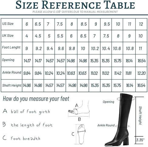 أحذية طويلة للركبة للنساء أحذية طويلة قابلة للتمدد بمقدمة مربعة أحذية Go Go بكعب كتلة وقابلة للتمدد أحذية طويلة سوداء للركبة مع سحاب أسود غير لامع 11 in Kuwait