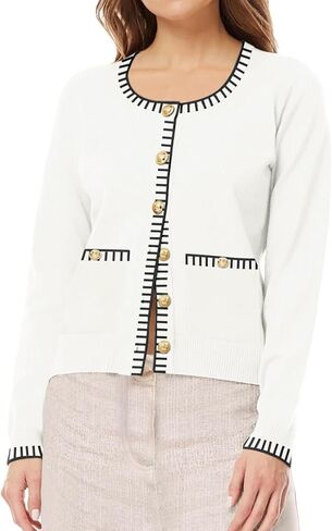 سترة نسائية 2024 غير رسمية بأكمام طويلة وفتحة رقبة مستديرة وأزرار للأسفل مفتوحة من الأمام فضفاضة متماسكة سترة جاكيتات معطف in Kuwait