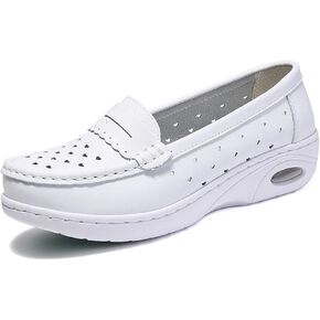 المرأة وسادة هوائية العظام الانزلاق على أحذية تمريض الموضة جولة تو إسفين كعب سميك سوليد مريح قوس دعم المشي المتسكعون in Kuwait