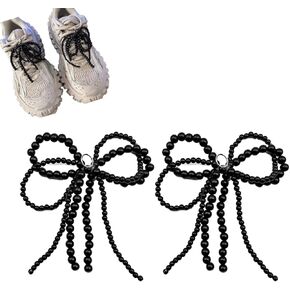 LIU JUN 2 قطعة من سحر الأحذية على شكل قوس اللؤلؤ للأحذية الرياضية، سحر الديكور للأحذية الرسمية مشبك اللؤلؤ مطرز بسلسلة DIY حذاء من الدانتيل إكسسوارات رياضية للنساء مجوهرات in Kuwait