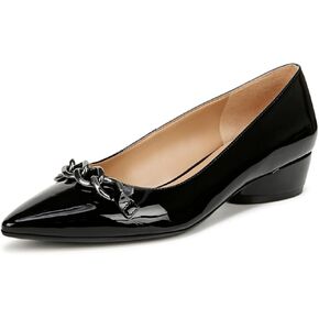 Naturalizer Womens Becca Pointed Toe Low Heel Flats Black Patent 6.5 W