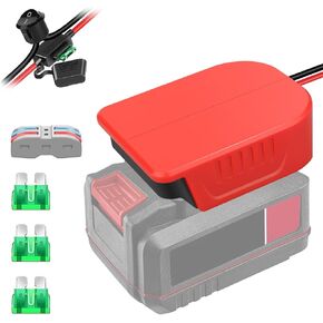 Power Wheel DIY Adapter for Bauer 20V Battery Dock Power Connector for Rc Toy Car Truck, e-Bike, with Fuse & Wire terminals (14AW Wire)