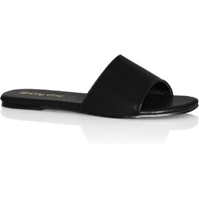 City Chic Women's Apparel Women's Wide FIT Plus Size Vera Slide Sandal, Black, 13