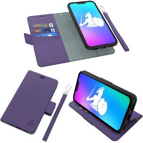 حافظة DefenderShield EMF للحماية و5G مضادة للإشعاع لهاتف iPhone 15 - حافظة RFID Block EMF Shield قابلة للفصل مع إغلاق مغناطيسي أرجواني in Kuwait