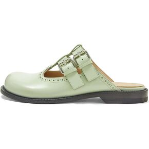 Women's Round Toe Closed Low Heel Flat Shoes Baotou Double Belt Buckle Mary Jane Flat Comfortable Casual Walking Dress Party Soft Shoes