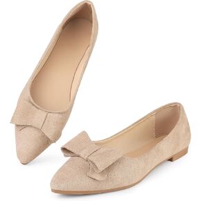 Perphy Pointed Toe Bow Slip on Ballet Flats for Women