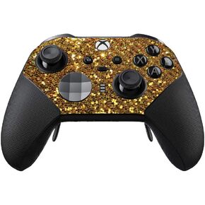 غلاف MightySkins من ألياف الكربون متوافق مع وحدة تحكم Xbox Elite Series 2 - Gold Dazzle | لمسة نهائية واقية ومتينة من ألياف الكربون | سهل التطبيق وتغيير الأنماط | صنع في الولايات المتحدة الأمريكية