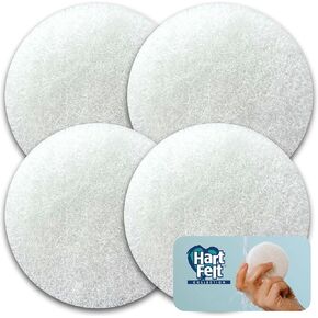 HartFelt Facial Scrub Round Exfoliating Skin Care Sponge Pad, Made in USA, Home Facial, Use with Favorite Cream, 4 Count