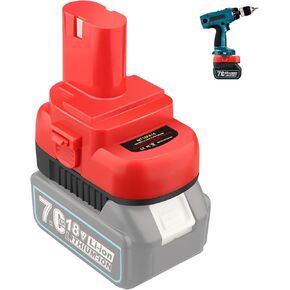 for Makita 18V to 12V/14.4V Ni-Mh Battery Adapter, Li-Ion to Ni-Mh, Convert for Makita 12V Battery Ni-Mh 1200 1220 1201 PA12 1222 1233S 1233SA 1233SB 1235 192681-5 Battery Cordless Tools