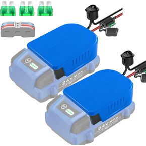 2Packs Power Wheels Adapter for Kobalt 24V Max Battery with Fuse, Power Connector for Rc Car, 14 Gauge Robotics, Rc Truck, DIY use, Work for KB624-03 KB524-03 KB424-03 KB224-03 Battery