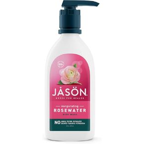 JASON Natural Body Wash & Shower Gel, Invigorating Rosewater, 30 Oz