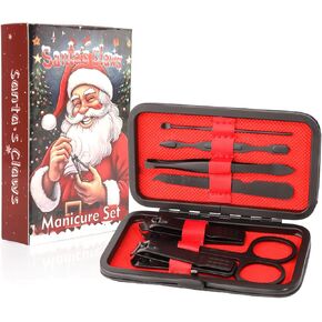 Manicure Set Nail Clippers Pedicure Kit,7 In 1 Pieces Stainless Steel Manicure Kit,Grooming Kits,Christmas Gifts Under 5 Dollars Patient Nail Care Tools with Luxurious Travel Case