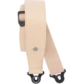 D'Addario Comfort Leather Auto Lock Guitar Strap - Acoustic & Electric Guitar Accessories - Easy to Use Auto Locking Guitar Straps - Uses Existing Guitar Strap Buttons - Leather - 3" Width - Tan