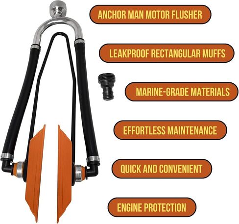 Anchor Man Boat Motor Muffs – Dual Feed Muff Style Boat Motor Flusher, Antifreeze Kit Boat Accessories Winterizing Flushing & Warming. Motor Flush Kit for Inboard & Outboard (Blue) in Kuwait